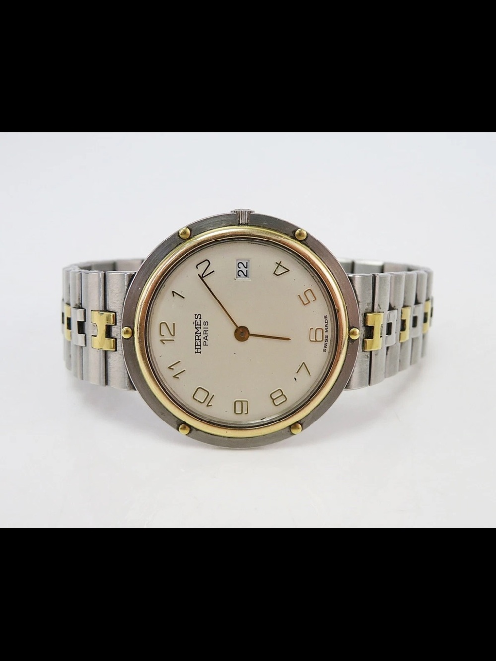 Hermes Two-Tone Stainless Steel and Gold Casual Watch
